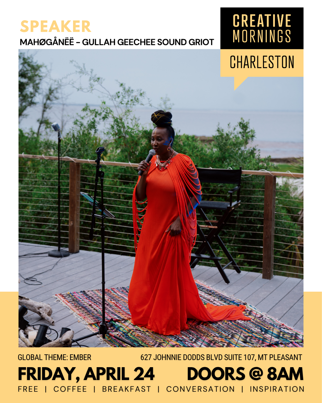 Mahoganee Event Speaker for April 2026 Charleston Creative Mornings