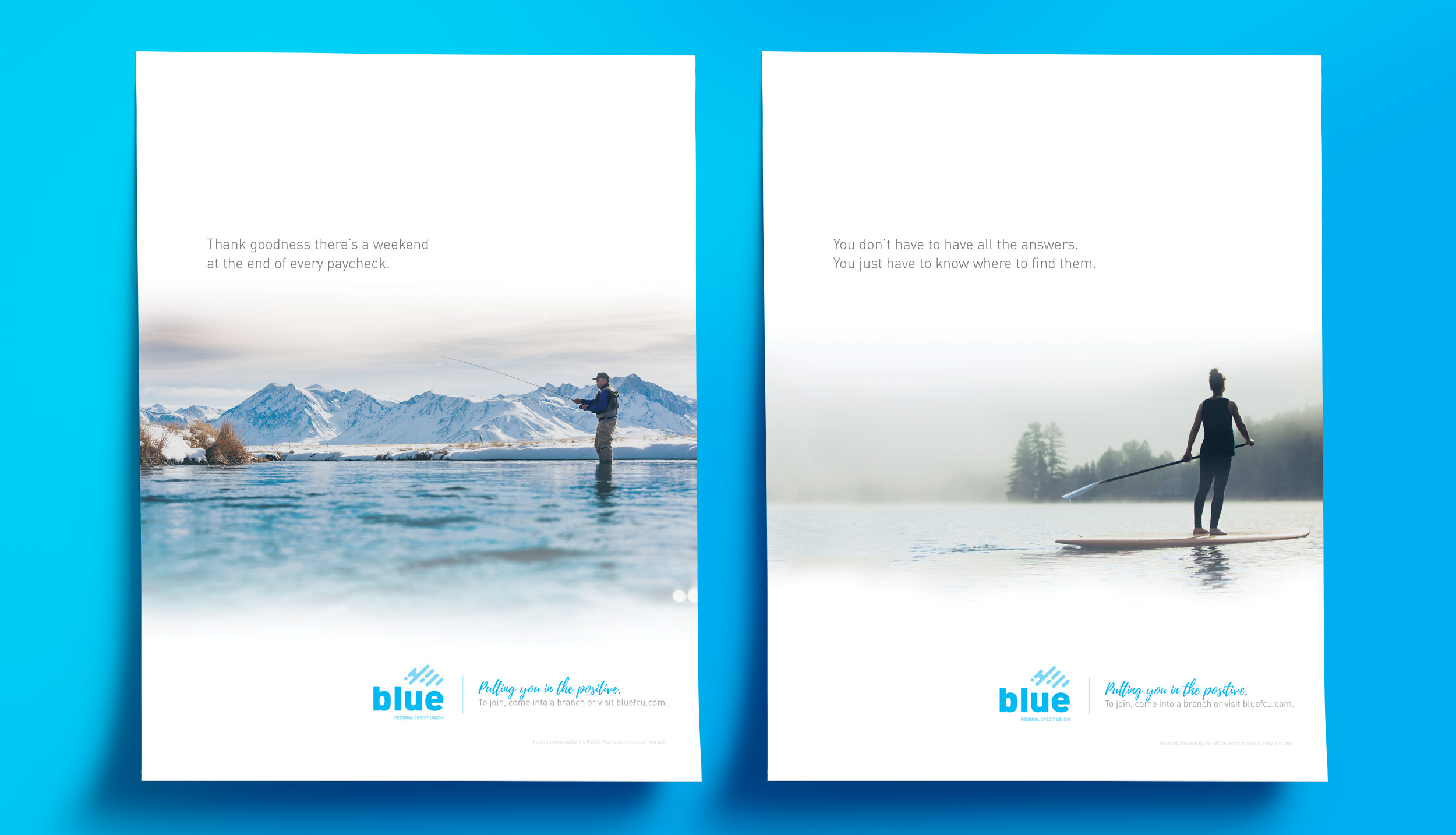Blue mockup posters port two