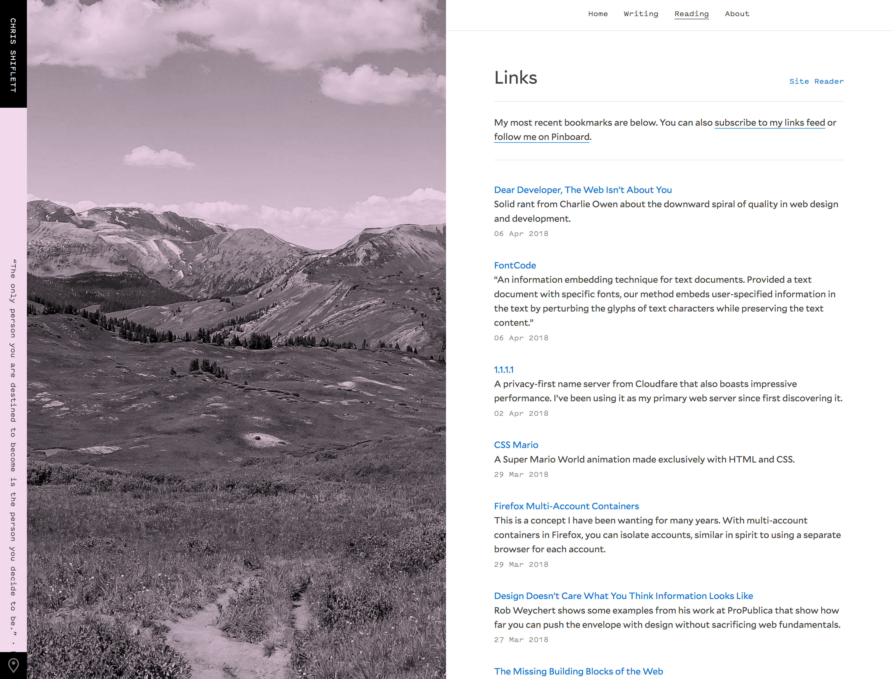 Chris shiflett   links pink