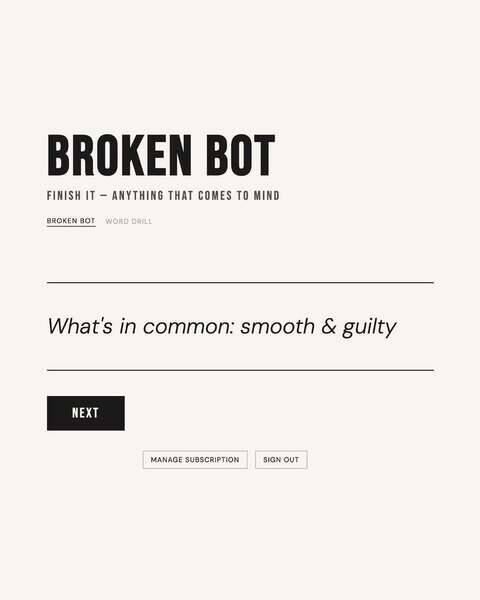 Working on Broken Bot - a prompt generator to have and share fun. Recently joined @creativemorning @creative.quests and @adobe Release Day 2026. It’s fun 🎈

#releaseday2026 #game #fun
