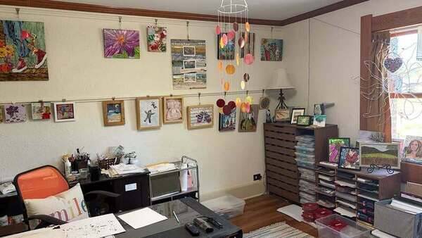 Here is part of my workspace/studio in my Minnesota (USA) home. I'm trying to decide what my next project will be. #ReleaseDay2026 
@artbyleannep 
@creativemorning 
@creative.quests 
@adobe