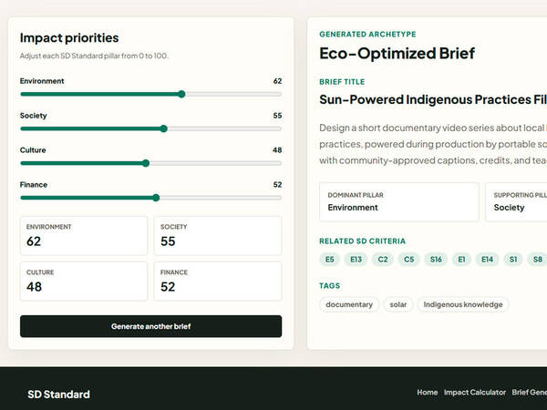 I’m building a tool that helps designers create design project briefs through the lens of sustainability, culture, accessibility, and long-term impact. This simple app design matters to me because design shapes systems, behaviors, and communities. 