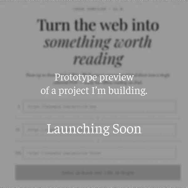 Building (& vibe coding) something new and different from my usual kinds of projects... 

All the articles, posts and Substacks you want to read, but file away for later, only to forget about it or get distracted by ads or hyperlinks... but what if it was laid out like a magazine, no ads, no distractions, just the words you want to know about? Available to read as pdf to read on a tab or print. 

Launching soon!!
#ReleaseDay2026 @creativemorning @creative.quests @adobe