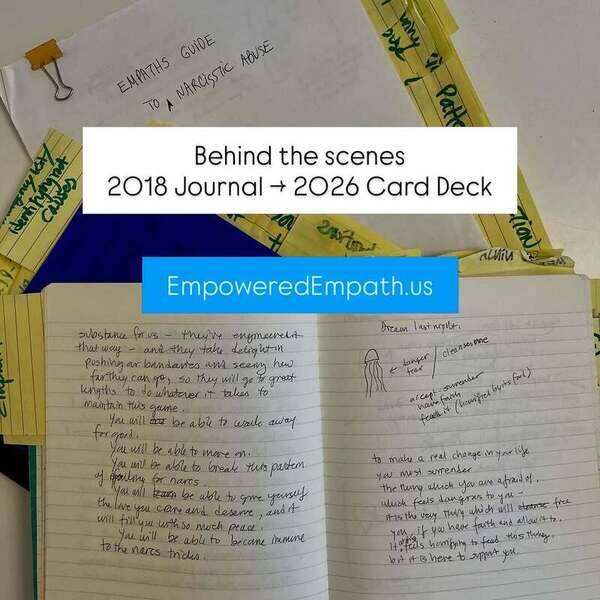 This is where it all started - my 2018 journal. Handwritten pages of processing, breakthrough, healing, wisdom.

I didn’t know it at the time, but these pages were the foundation for everything that came after. Years of speaking publicly about breaking free from abuse. Loads of free online resources. A coaching program. And eventually, this card deck.

My journal started handwritten, then moved to an online book writing tool as my journey evolved. Each page held pieces of my own healing - the mistakes, the victories, the hard-won insights that only come from lived experience. 

I found writing cathartic and deeply healing. Naming experiences is empowering and effective for healthy emotional processing. So, I kept going with my writing.

Years later, I realized those journal pages contained the exact guidance that survivors need. The wisdom. The encouragement. The practical tools. So I distilled it all into the Empowered Empath Card Deck.

Every card carries the spirit of those 2018 journal pages - your voice, your experience, your path to freedom, captured in words that understand because they’ve been lived.

https://healingcollective.us/empowered-empath

#ReleaseDay2026 #JournalToHealing #frompaintopurpose #SurvivorWisdom  #HealingThroughWriting

@creativemorning @creative.quests creative.quests @adobe