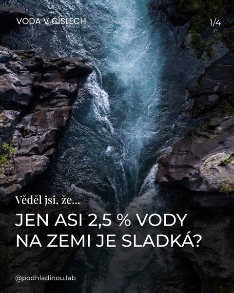 Většina lidí si myslí, že vody máme na Zemi obrovské množství. Ve skutečnosti je ale jen malá část opravdu dostupná pro běžné využití.

🌍 Jen asi 2,5 % tvoří sladká voda
a jen malá část z ní je opravdu snadno dostupná.

Voda v řekách a jezerech je jen drobný zlomek. I proto je ochrana vodních zdrojů jedno z nejdůležitějších témat budoucnosti.

💧 Voda není neomezená.
A není samozřejmost.

Na dnešek @CreativeMorning stanovil kolektivní deadline pro projekty z šuplíku #ReleaseDay2026 
Takže spouštím tenhle můj dlouho odkládaný projekt o vodě. 
Jsem zvědavý, kam se to celé posune.

#voda #water #udrzitelnost #sustainability #environment #climatechange #ekologie #ecology #veda #science #nature #cleanwater #didyouknow