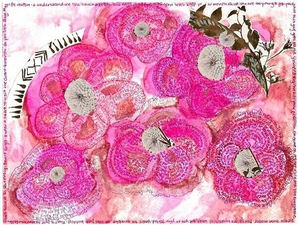 14/100 “it’s all by design, of course” mixed media 9”x12” started in @creative.quests Letters. Finished for #releaseday2026 @adobe @creativemorning #100dayproject #100daychallenge