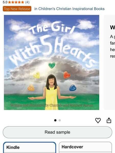 BIG THANKS for supporting The Girl With 5 Hearts on Amazon!

Because of you downloading the book, sharing the book, purchasing it, and reviewing it, it became a “Top New Release” in Children’s Christian Inspirational Books. It peaked at #1 in the Children’s New Family Experiences Books and #1 in the Children’s Christian Inspirational Books categories! 

Chastidy would have been so proud, thank you for helping bring her story to a wider audience!

Yesterday was my 20 year wedding anniversary. As I reflected on the day, I was filled with gratitude remembering our community surrounding us, putting in so much work to help make that beautiful day happen. I felt the same gratitude this week seeing our community surround and support this book! It felt like an anniversary gift! 

Thank you so much, I couldn’t have done it without you!

#releaseday2026 @creativemorning @creative.quests @adobe