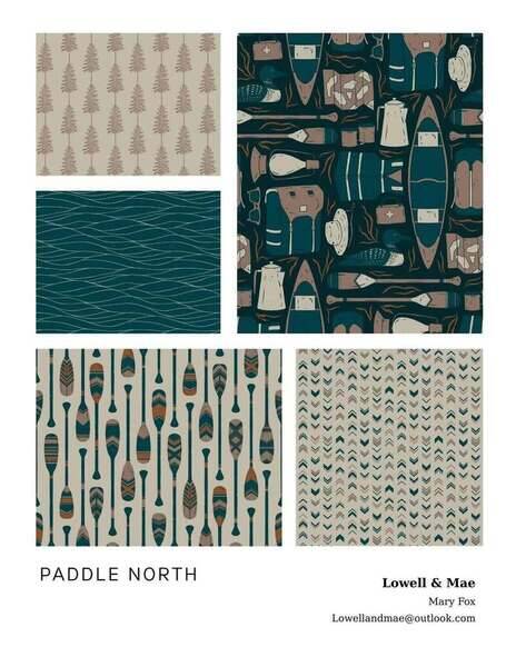 It’s here! It’s done! My first collection in months 😅

But it was worth the wait 😍

And I figured, what better day to share than #releaseday2026 with @creativemorning ❤️

Paddle North began with a simple (but complicated 😅) paddle pattern that I drew out of frustration for a Spoonflower challenge and blossomed into something I’m truly proud of. 

These patterns belong to the adventurer - the one who dreams of sleeping under the stars and trekking through the wilderness. 

Designed with stationery in mind, these patterns could easily find their place in gift and home goods. Stay tuned for more fun mockups 😉

Available for licensing and coming soon to Spoonflower!