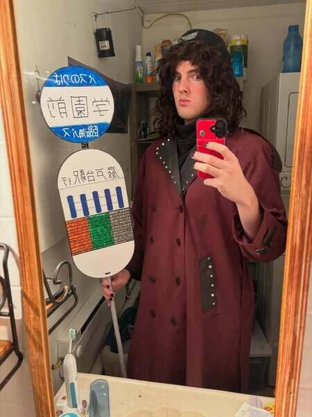 Happy #releaseday2026 my fit of Shinjiro Aragaki #persona 3 Reload, and his weapon of choice: a bus sign. rather than a bus schedule my sign has the lyrics to “Burning Men’s Soul” from p3. if you notice the jacket studs actually spell out his name. Didnt take too long and unlike most of my #cosplay jackets i could probably wear this in public any old time 
Learn more about “release day 2026” at https://creativemornings.com/releaseday 
@adobe @creativemorning @creative.quests