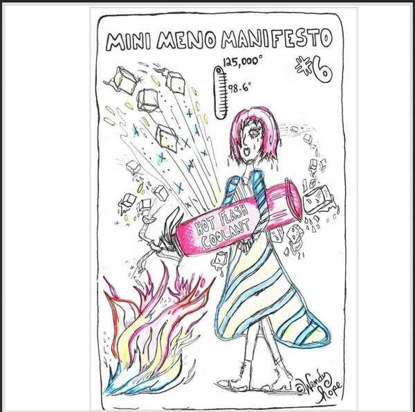 A bit late for  #ReleaseDay2026 but here goes....
Mini Meno Manifesto is a passion project born from the hilarious chaos of menopause—a collection of illustrations crafted with equal parts satire, sass, and a (smidge) of science to reclaim the midlife narrative for awareness and to help fund research. Began in January 2025, these pieces blend irreverent humor with real hormonal truth.  Because we all need affordable hot flash coolant made of glitter and ice cubes! @creativemorning @adobe @creative.quests #menopausehumor #menopauseillustrator