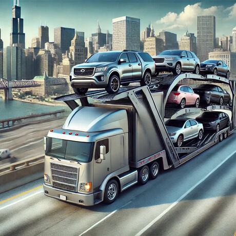 Open truck designed for auto transport service illinois highway city