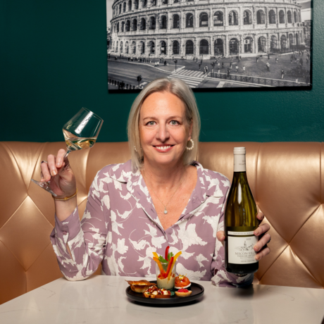 Headshot with wine and bottle   purple 4kx4k