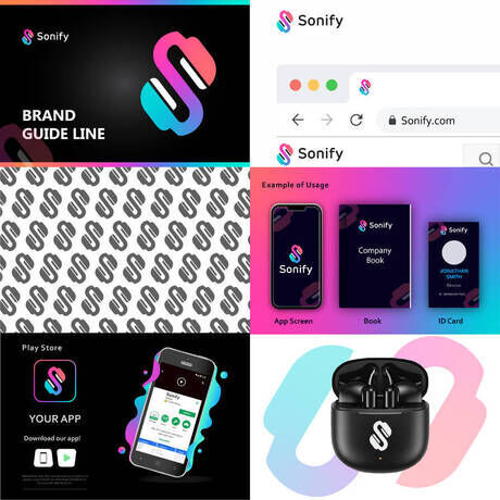 Sonify branding modern logo design by designbest29 di9bj1r pre