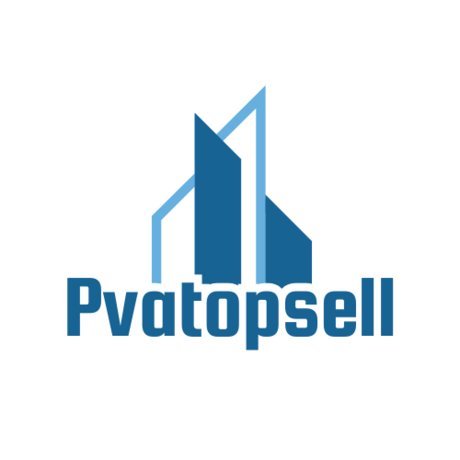 Blue simple modern minimalist building company logo