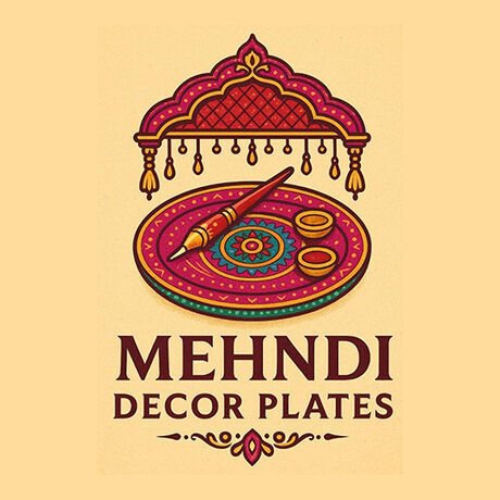 Mehndi decor plates logo