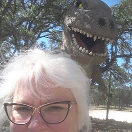 T rex photo bomb cropped