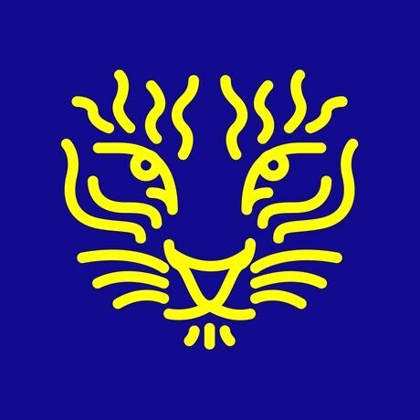 Ubertiger icon blue bg with space