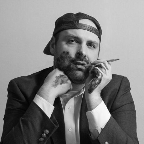 2025.01.17 ink on face b w 2