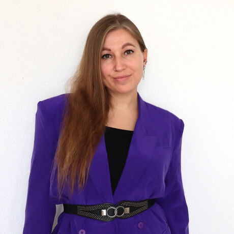 Profile pic purple blazer