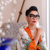 Small headshot orange kimono