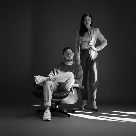 Moody duo with negative space