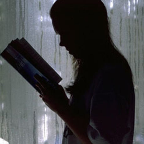 Girl reading silhouette