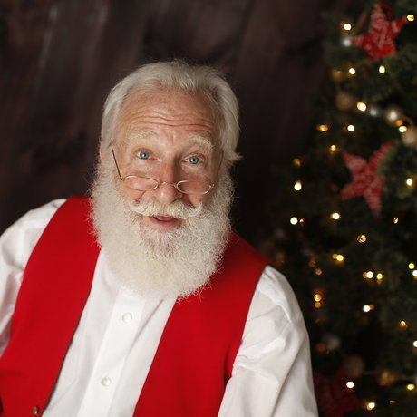 Santa rick in vest     closeup candid view