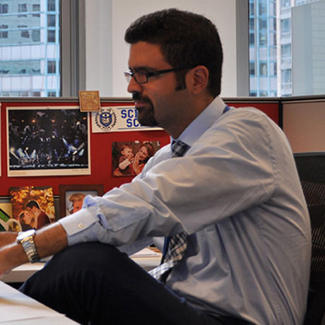 Graphic designer at work in new york city copy