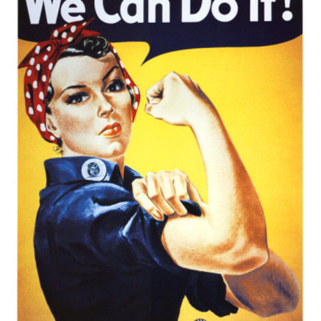 Rosie the riveter female worker world war ii art poster print