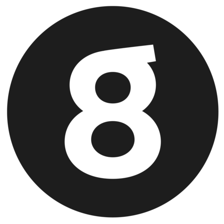 Eightball white on blck