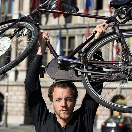 Profiel met fiets