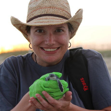 Jen and baby turtle obx
