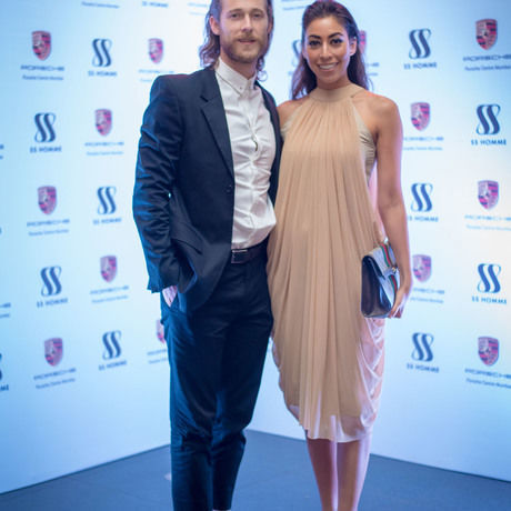 Shane white and meriam ahari at the ss homme bespoke collection showcase at porsche mumbai centre