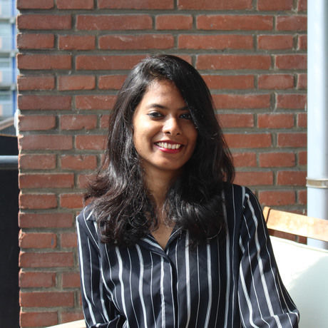 Coloured square portrait