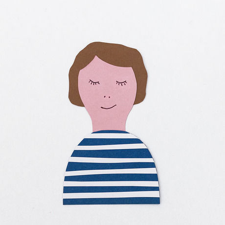 Marie maerz paper portrait stripes small