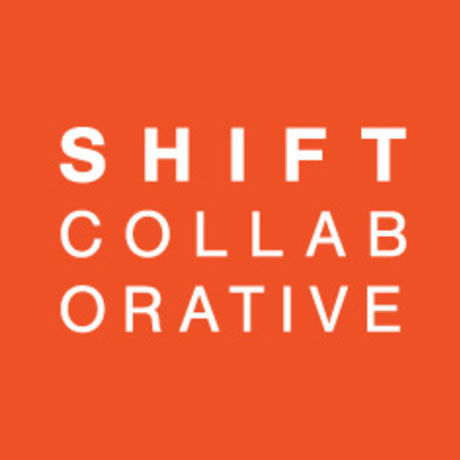 Shift logo wordmark reverseout orange