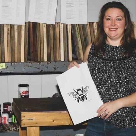 Rena krouse green bee tea towels