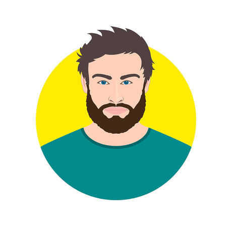 Man face avatar with beard male portrait vector illustration victor metelskiy