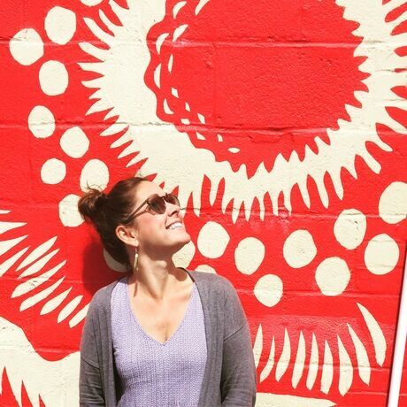 Dana in charleston with painted wall