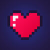 Small pixel jam digital pixel heart logo mark