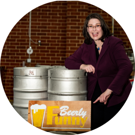 Lauren ansley with beerly funny circle