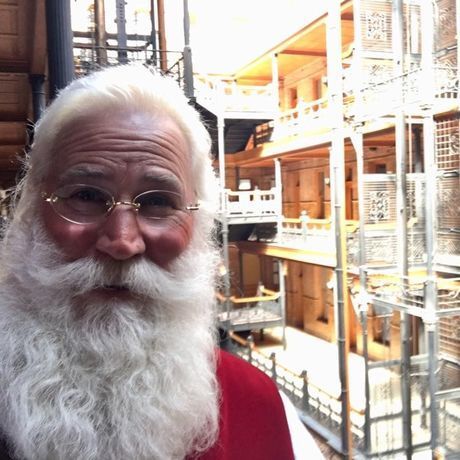 Santa cortney in library