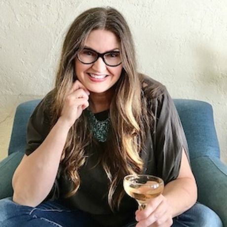 Portrait on blue chair