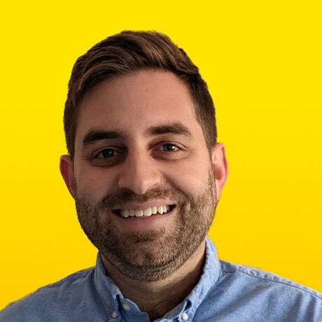 Adam headshot full orange logo