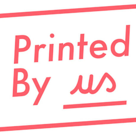 Printed by us logo coral