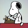 Small snoopy at typewriter