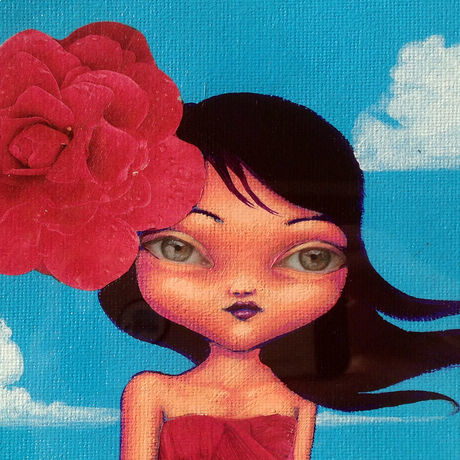 Red dress square