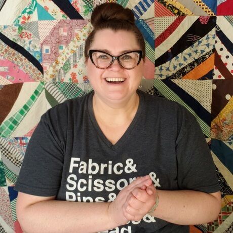 Fabric scissors pins headshot