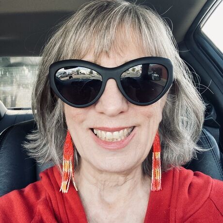 Red earrings new haircut