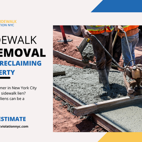 Dot sidewalk violation removal nyc